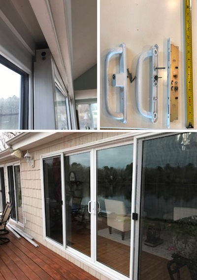 User submitted photos of patio door hardware.