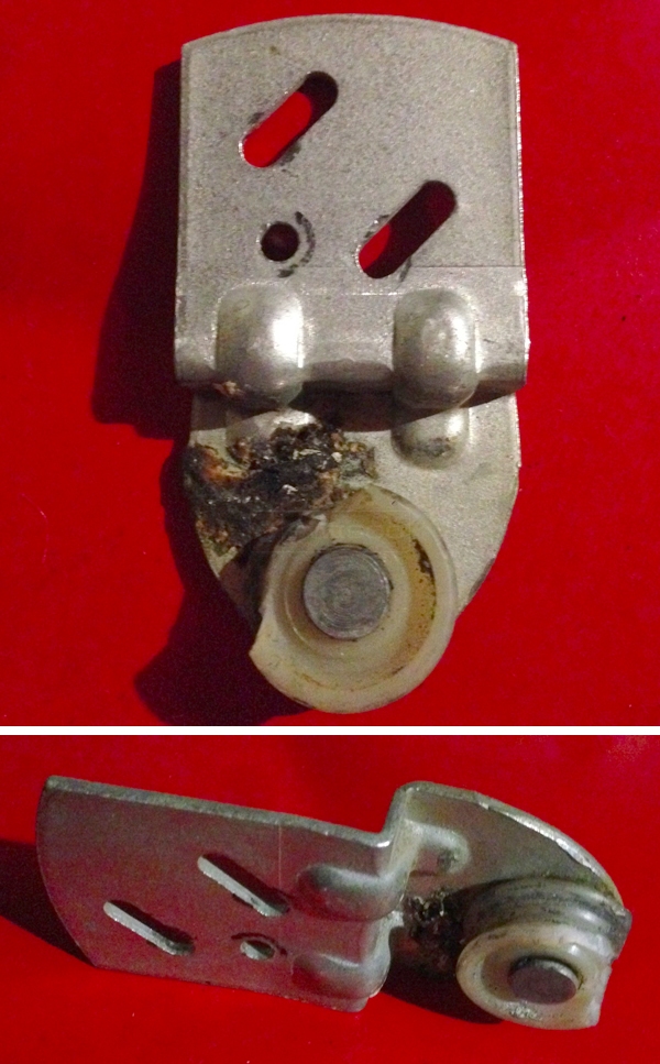 User submitted photos of a closet door roller.