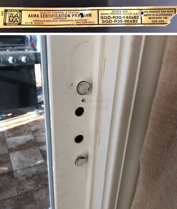 User submitted photos of patio door hardware.