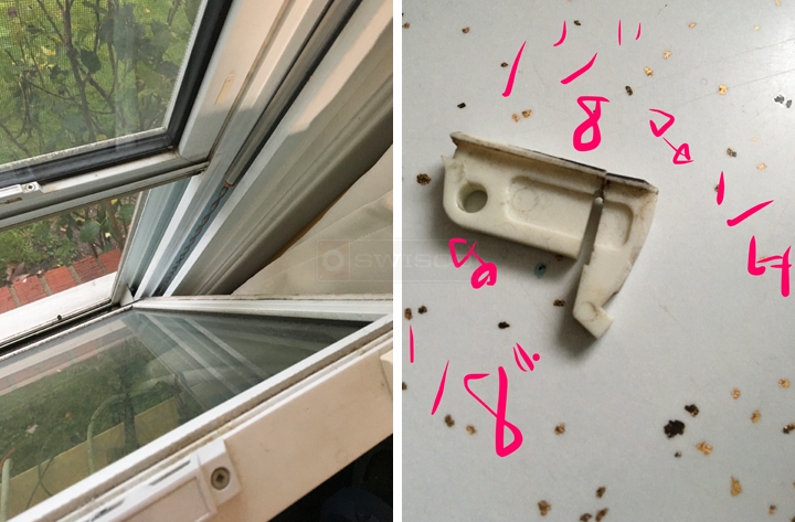 User submitted photos of window hardware.