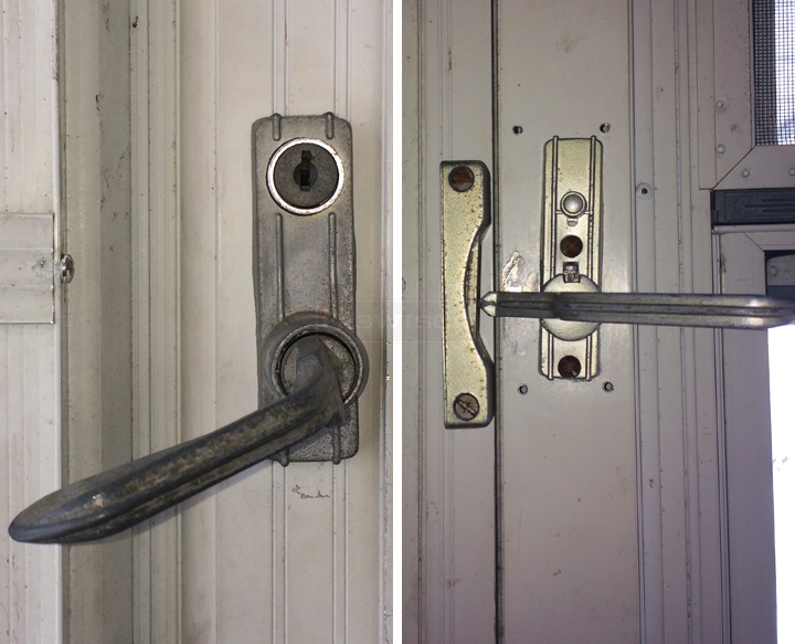 User submitted photos of a storm door handle set.