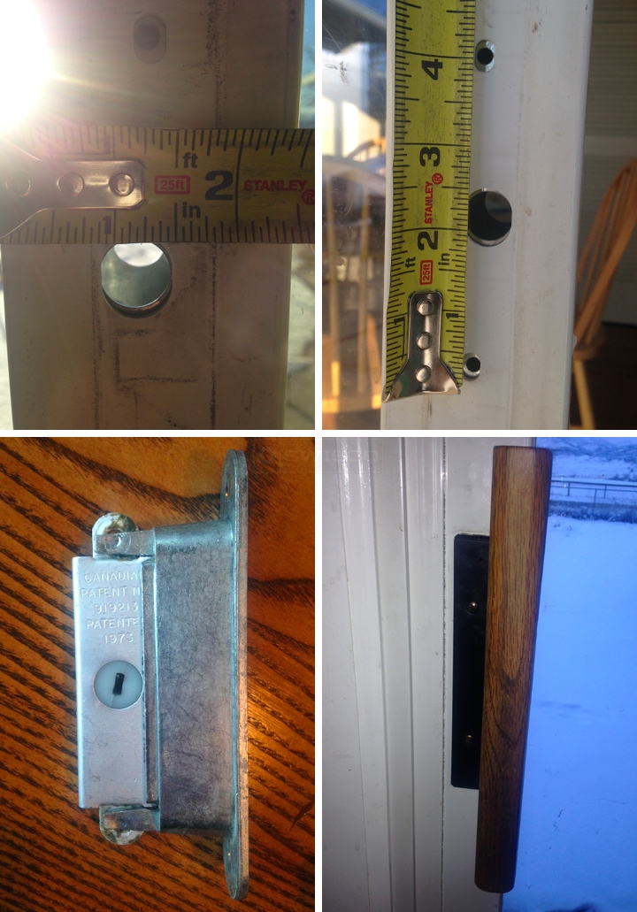 User submitted photos of patio door hardware.