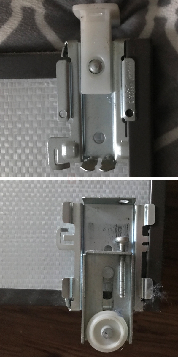 User submitted photos of a mirror closet door roller.