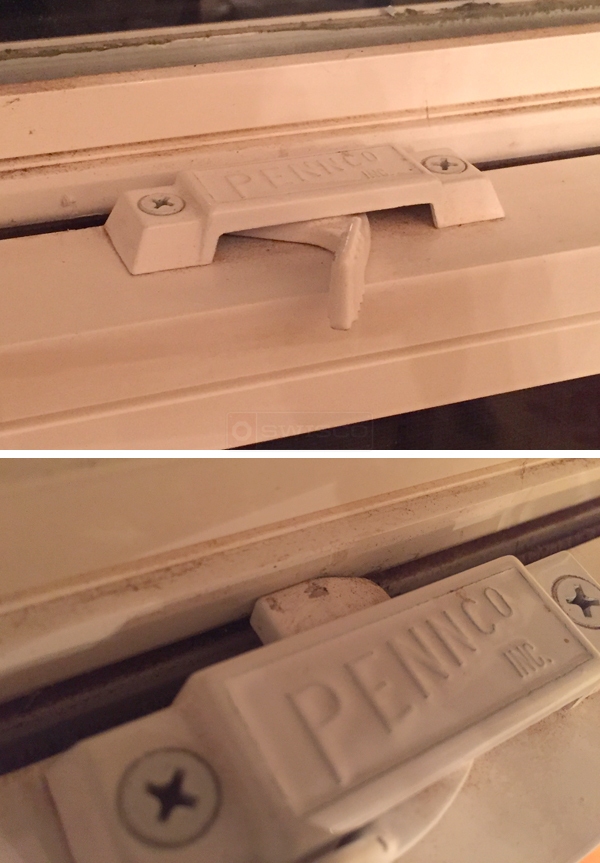 User submitted photos of window hardware.
