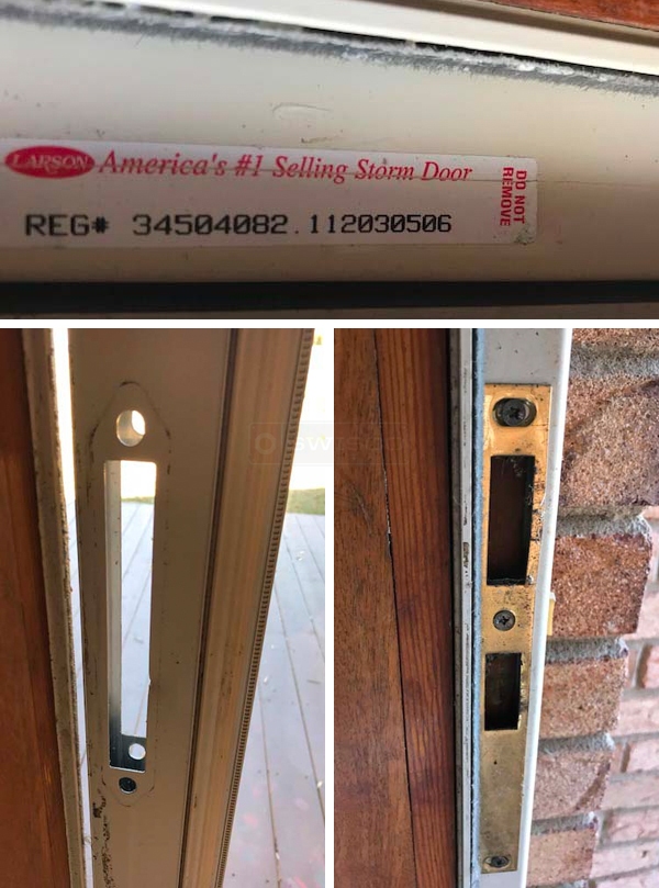 User submitted photos of patio door hardware.