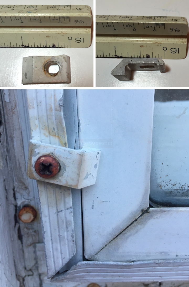 Storm window retaining clamp