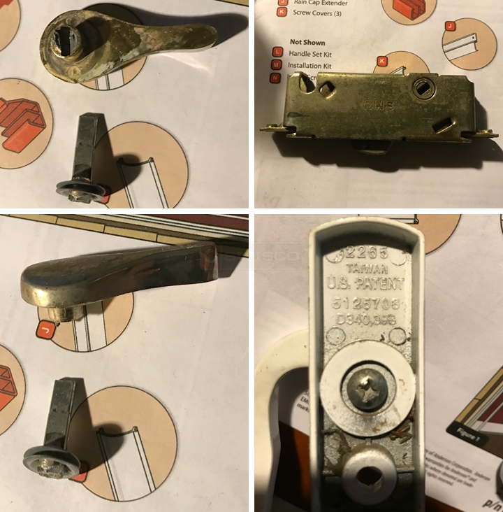 User submitted photos of patio door hardware.