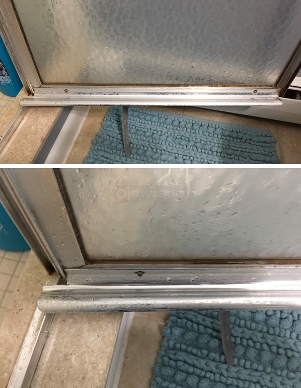 User submitted photos of a shower door sweep.