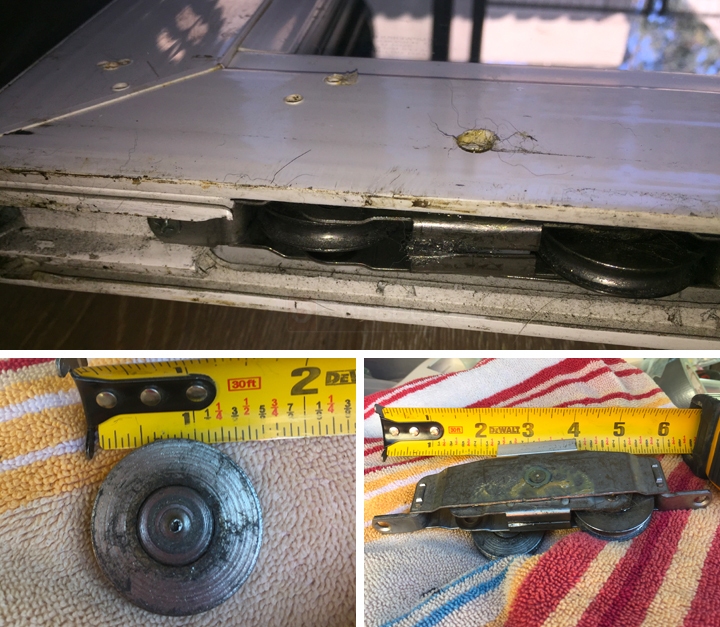 User submitted photos of patio door hardware.