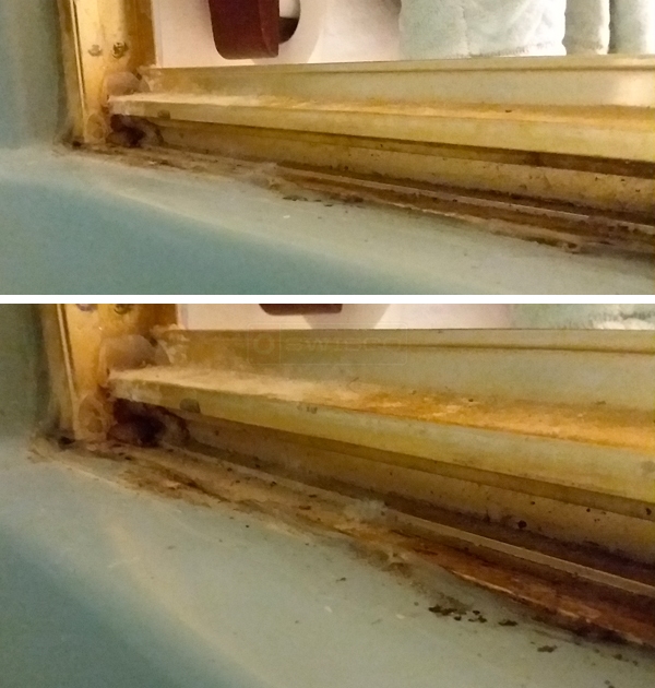 User submitted photos of shower door hardware.