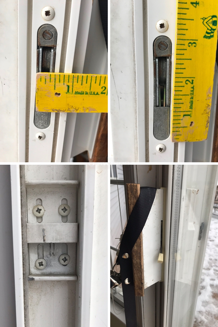 User submitted photos of patio door hardware.