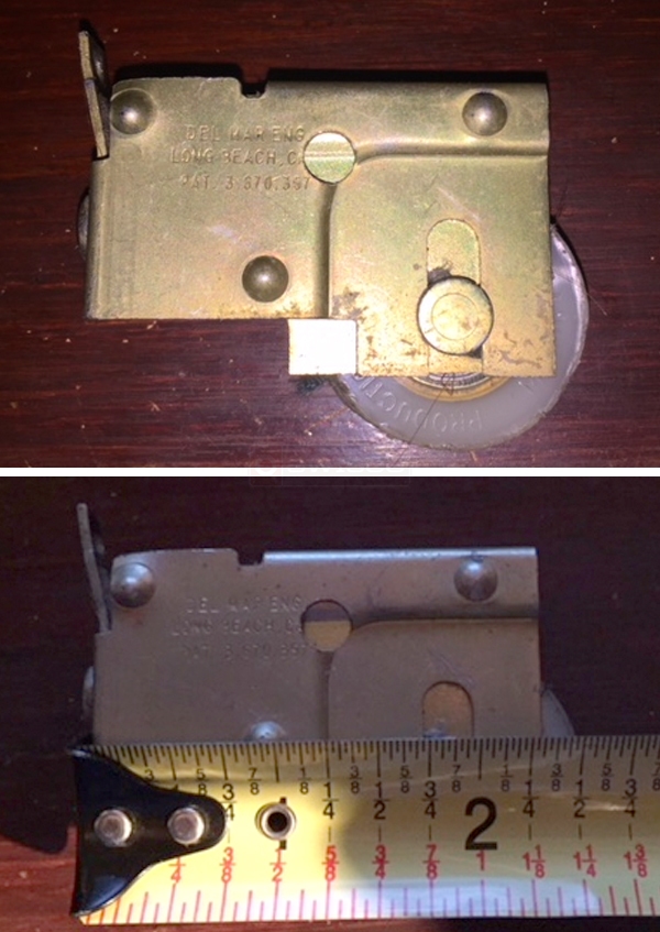 User submitted photos of a patio door roller.