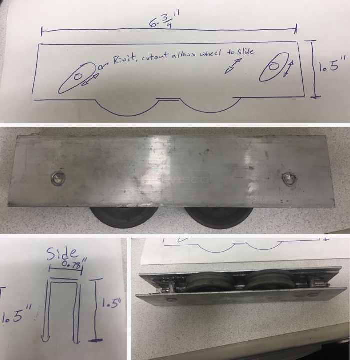Double sliding glass droller
