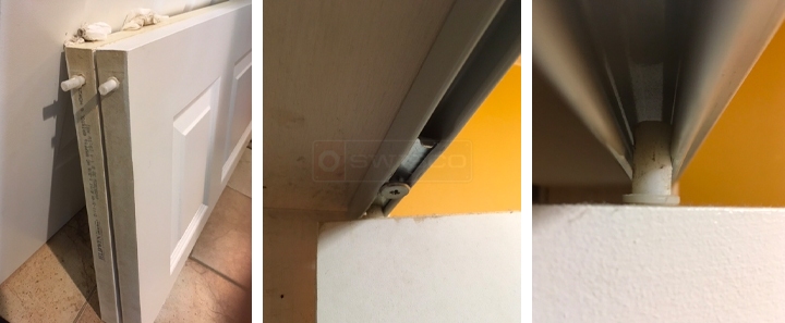 User submitted photos of bi-fold door hardware.