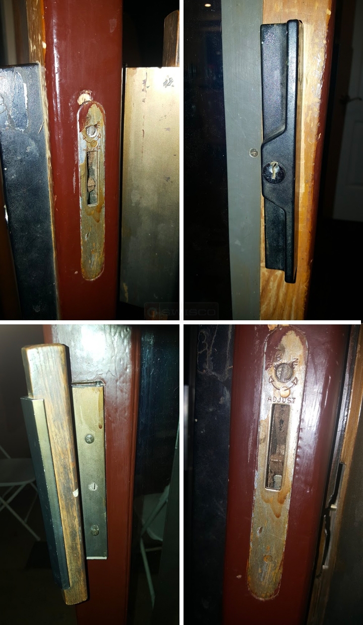 User submitted photos of patio door hardware.