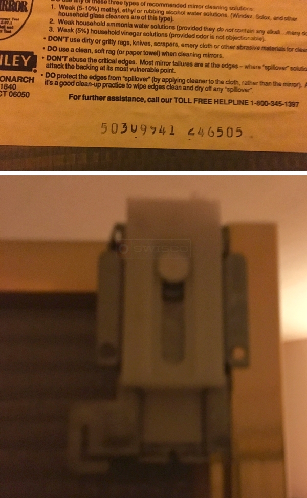 User submitted photos of closet hardware.