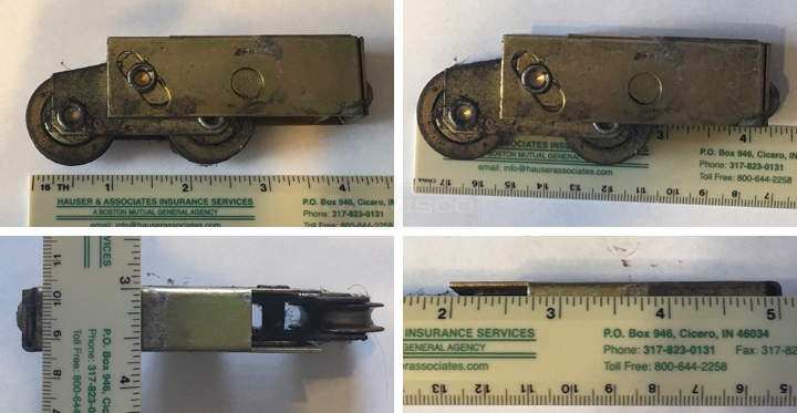 User submitted photos of a patio door roller.