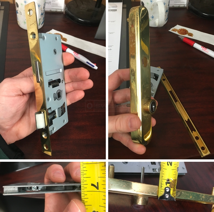User submitted photos of storm door hardware.