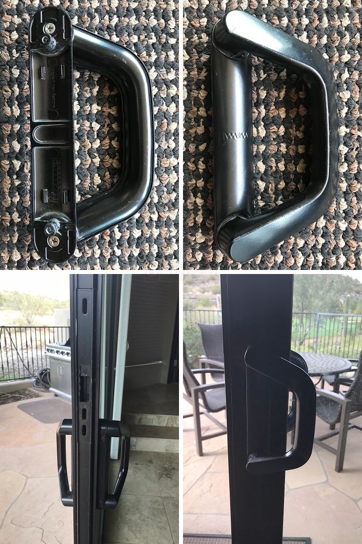 Black Sliding glass door handle without lock