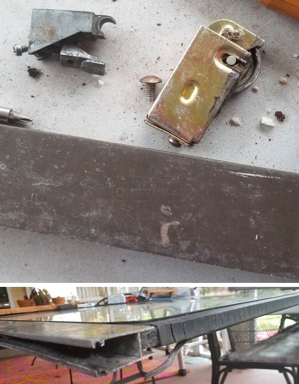 User submitted photos of patio door hardware.