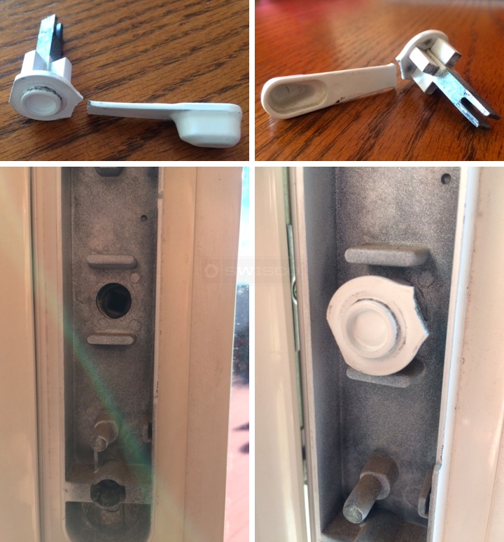 User submitted photos of patio door hardware.