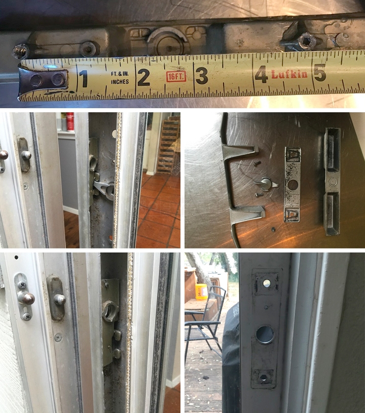 User submitted photos of patio door hardware.