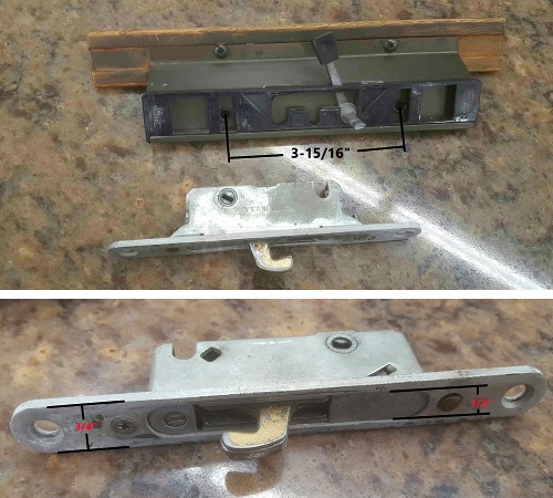User submitted photos of patio door hardware.