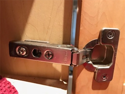 User submitted photos of a cabinet hinge.