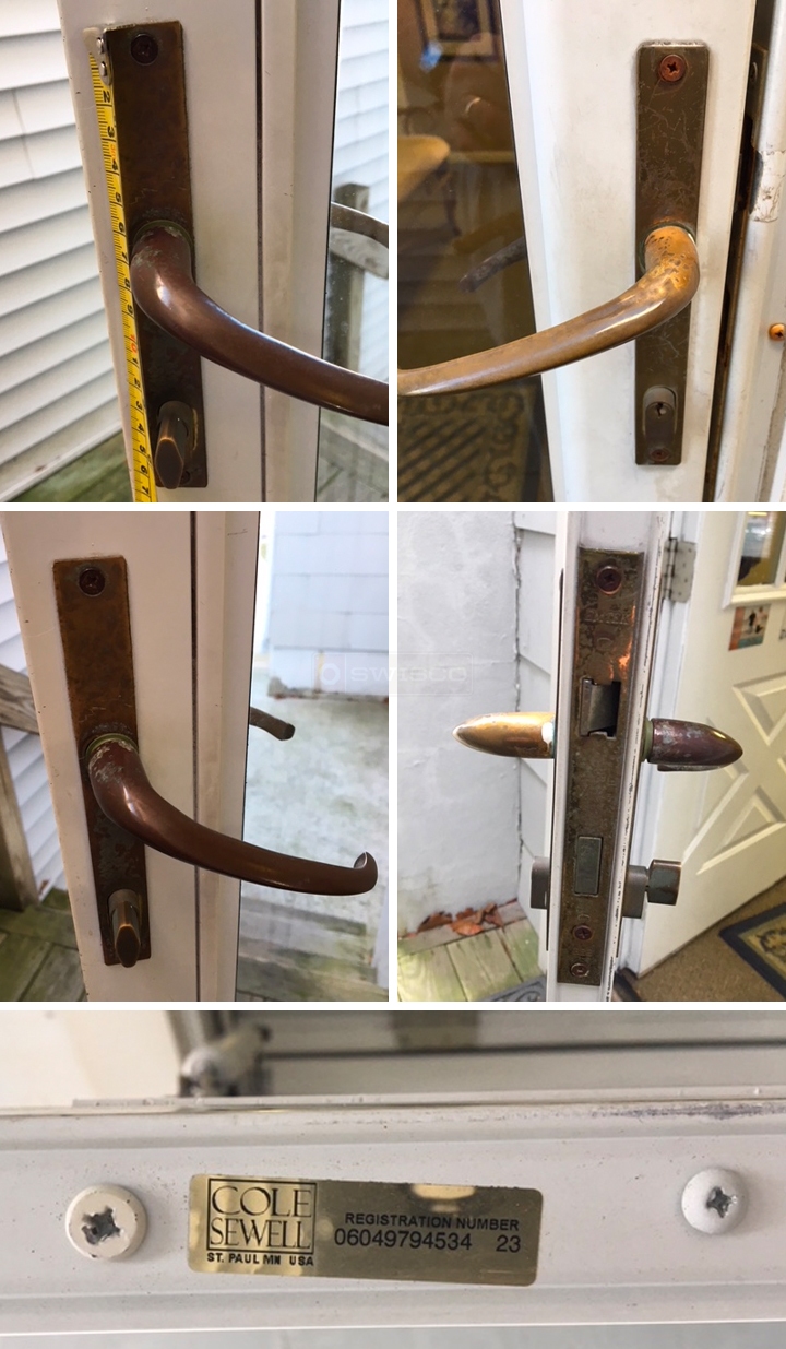 User submitted photos of storm door hardware.