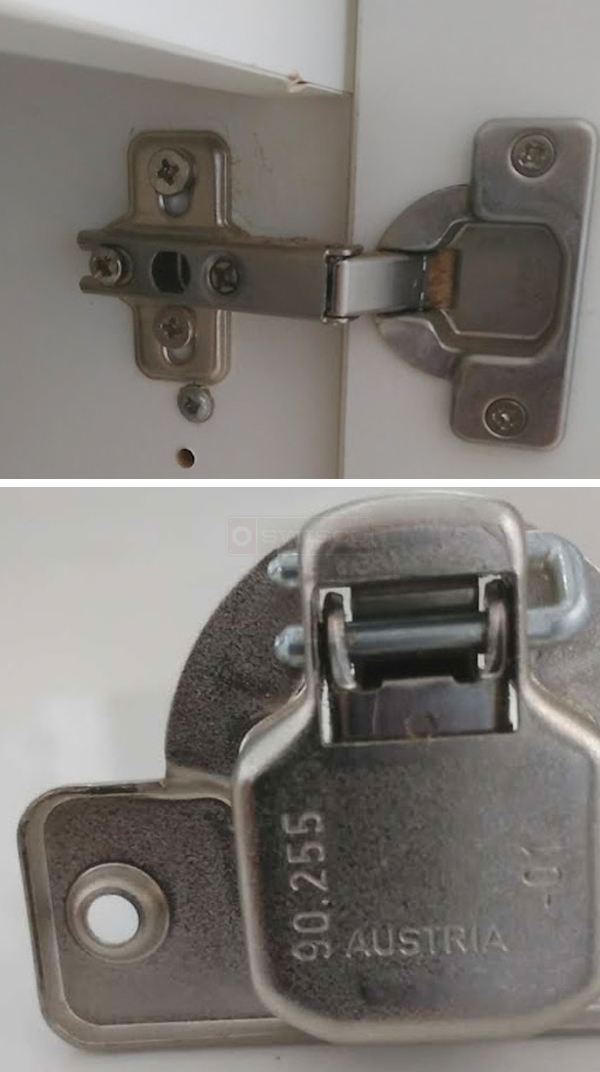 User submitted photos of a cabinet hinge.