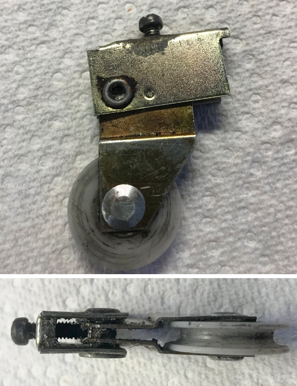 User submitted photos of a patio door roller.