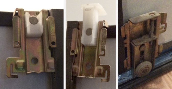 Sliding mirror door guides