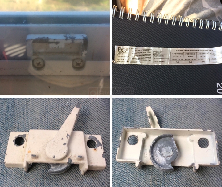 User submitted photos of a window lock & keeper.