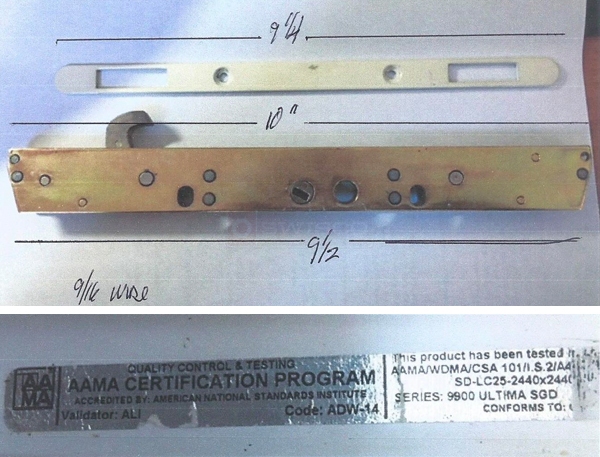 User submitted photos of patio door hardware.
