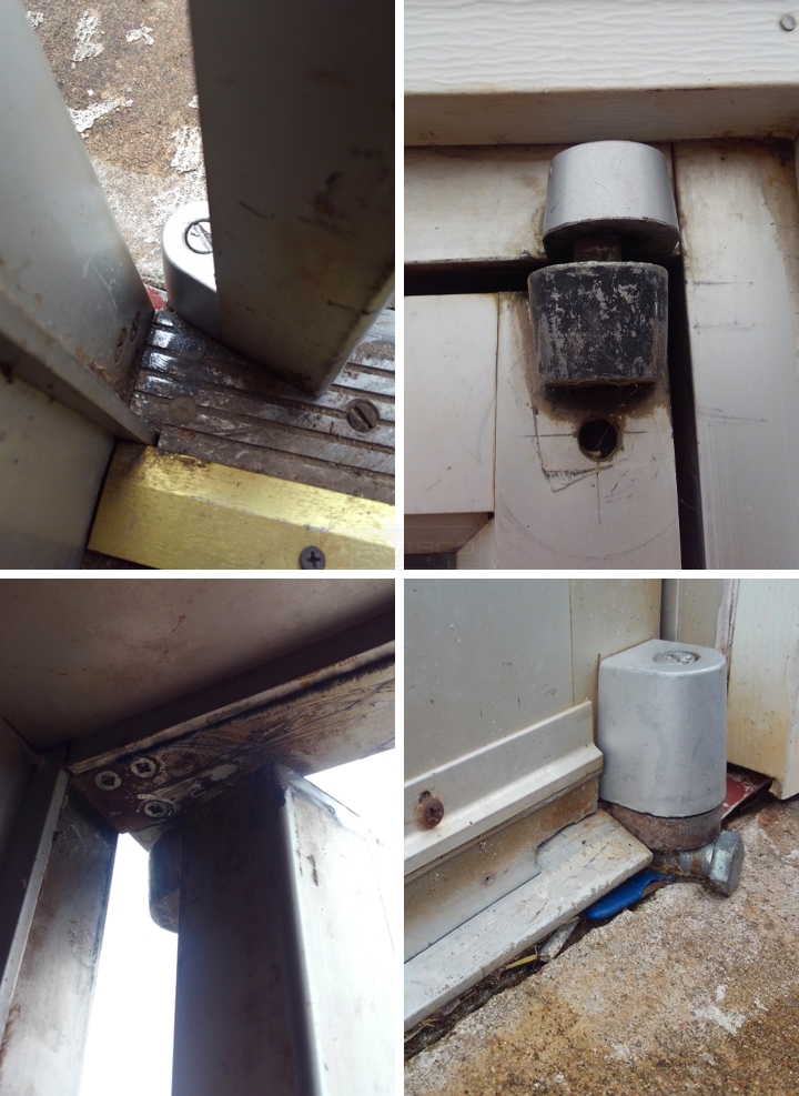 User submitted photos of commercial door hardware.