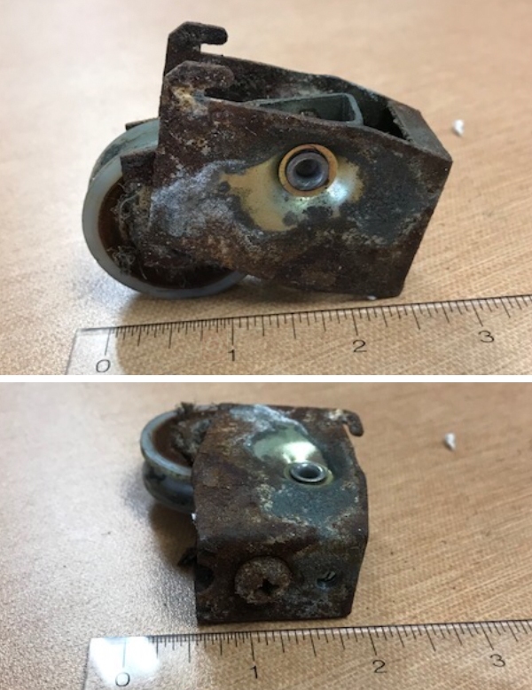 User submitted photos of a patio door roller.