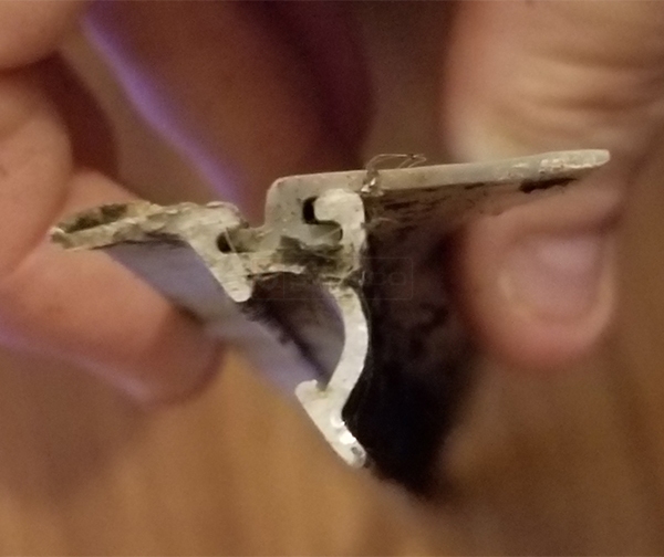 User submitted photos of a shower door sweep.