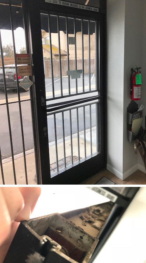 User submitted photos of door hardware.