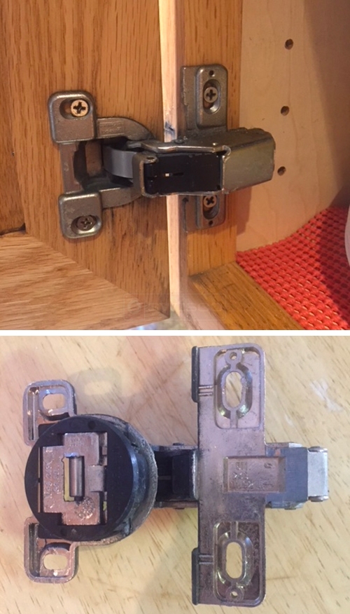 User submitted photos of a cabinet hinge.
