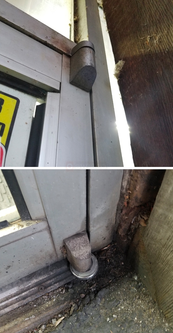 User submitted photos of commercial door hardware.