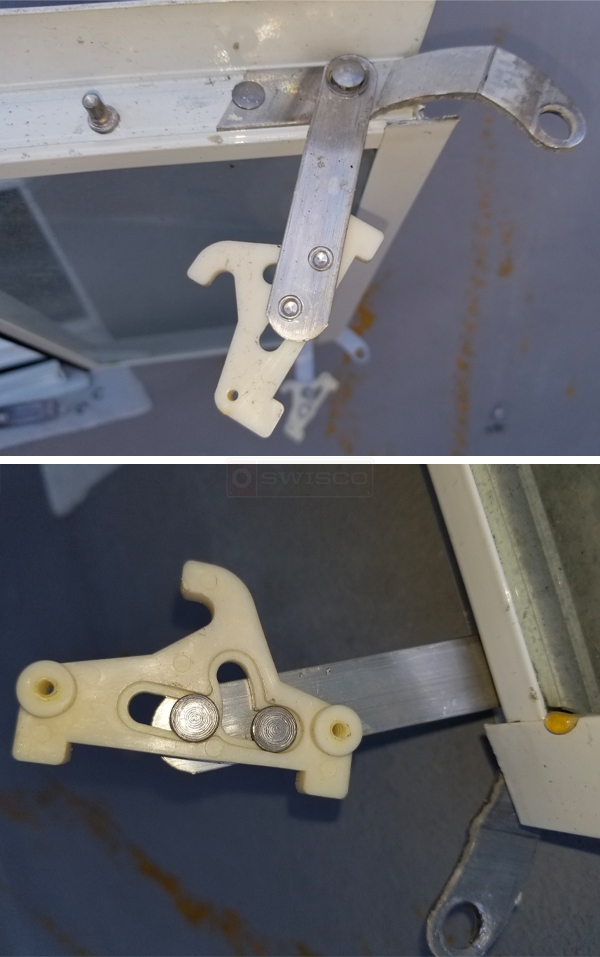 User submitted photos of window hardware.