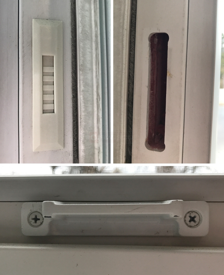 User submitted photos of window hardware.