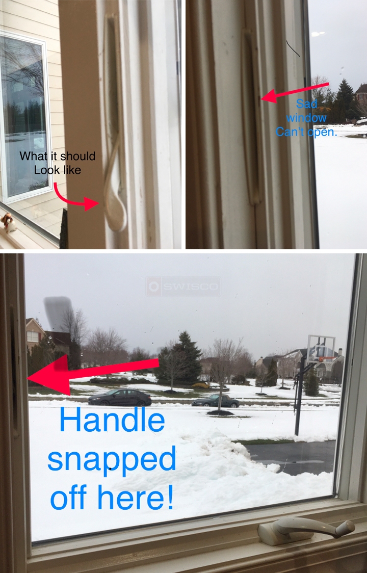 User submitted photos of window hardware.