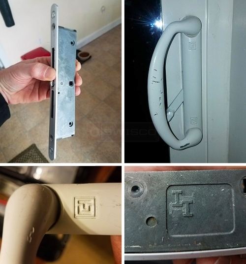 User submitted photos of patio door hardware.