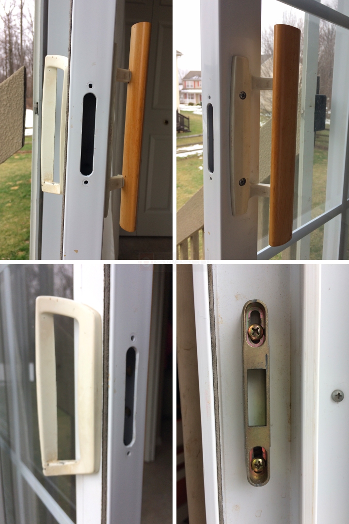 User submitted photos of patio door hardware.