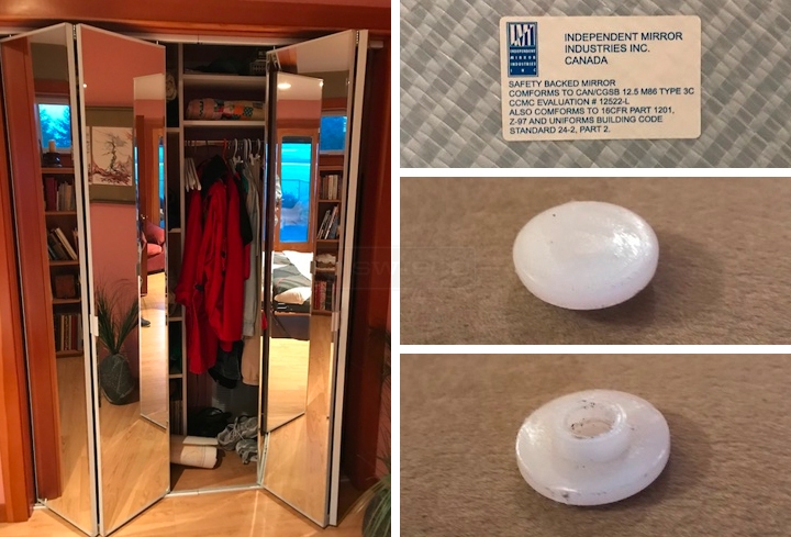 User submitted photos of closet hardware.