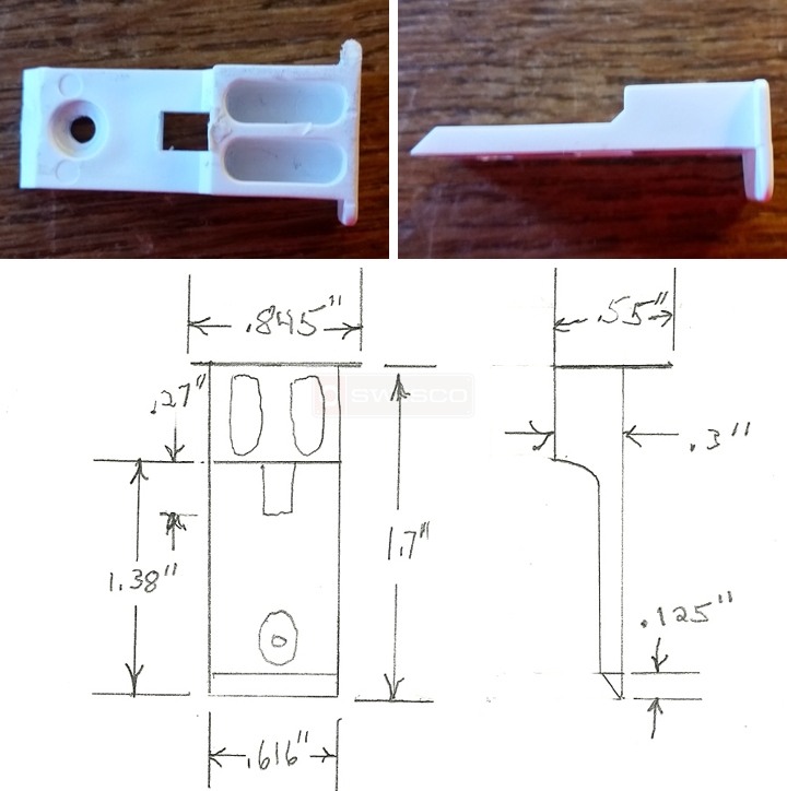 User submitted photos of a top sash guide.