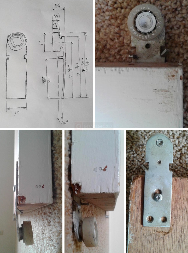 User submitted photos of closet hardware.