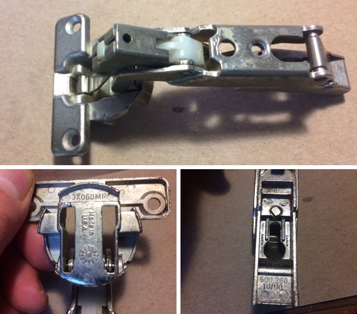 User submitted photos of a cabinet hinge.