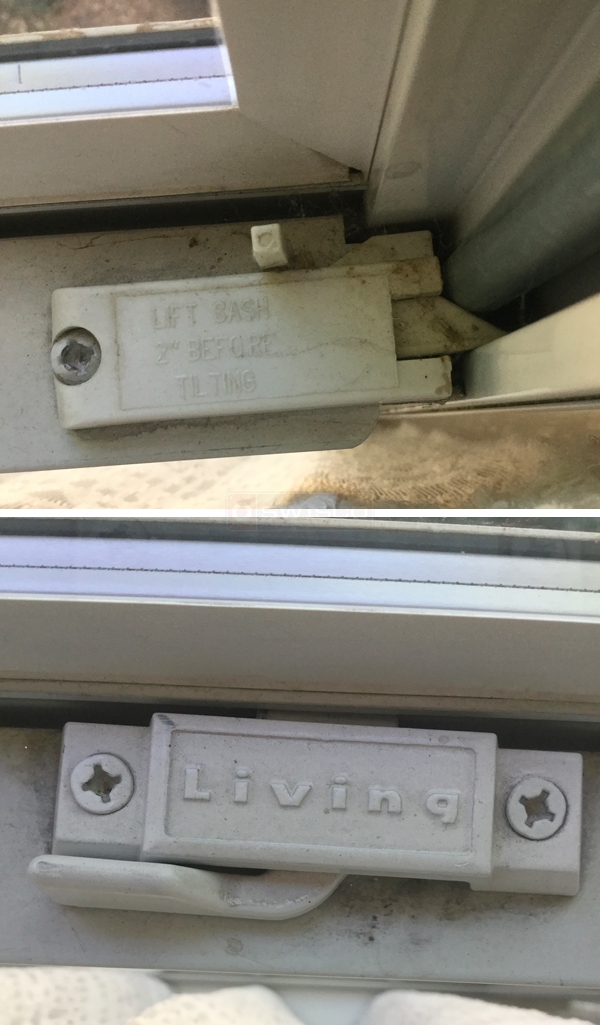 User submitted photos of window hardware.